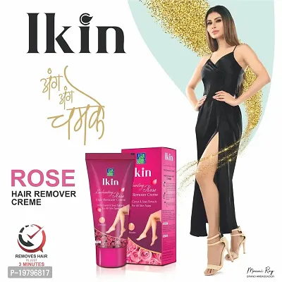 Ikin Rose Hair Remover Cream 60gm, Pack of 3 (3 x 60g) Hair Removal Cream for Women | Suitable for Legs, Underarms  Bikini Line | 2x Longer Lasting Smoothness than Razors-thumb3