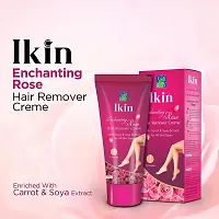 Ikin Rose Hair Remover Cream 60gm, Pack of 3 (3 x 60g) Hair Removal Cream for Women | Suitable for Legs, Underarms  Bikini Line | 2x Longer Lasting Smoothness than Razors-thumb1