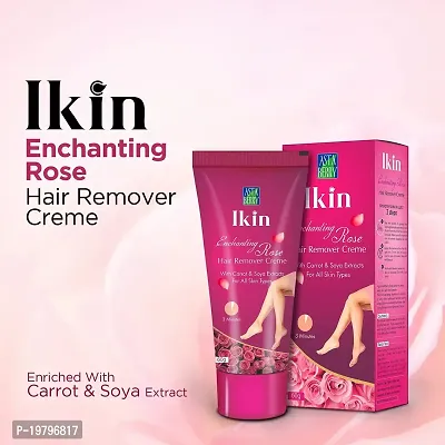 Ikin Rose Hair Remover Cream 60gm, Pack of 3 (3 x 60g) Hair Removal Cream for Women | Suitable for Legs, Underarms  Bikini Line | 2x Longer Lasting Smoothness than Razors-thumb2