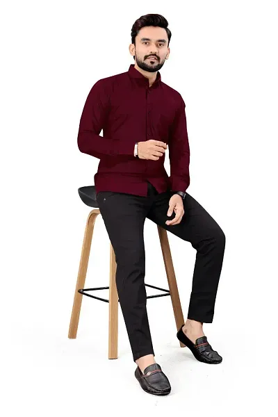 Men's Solid Slim Fit Casual Shirt, Full Sleeve Shirt for Casual Wear Formal Wear