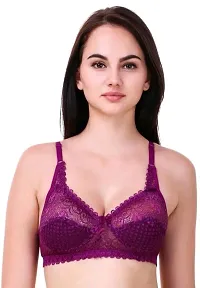 Multicolor Women Stylish Net Full Coverage Non Padded Bra ( Pack of 2 )-thumb1