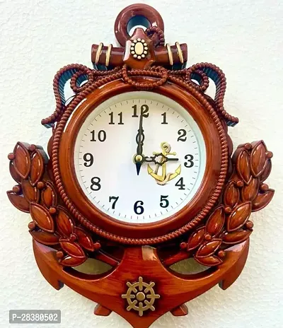 Designer Brown Plastic Analog Wall Clock