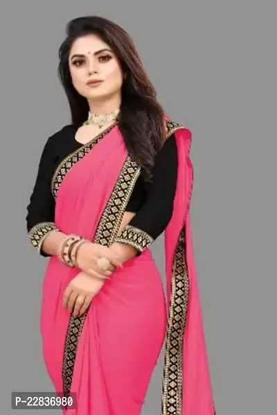 Stylish Fancy Designer Georgette Saree With Blouse Piece For Women-thumb0