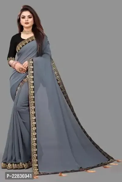 Stylish Fancy Designer Georgette Saree With Blouse Piece For Women-thumb0