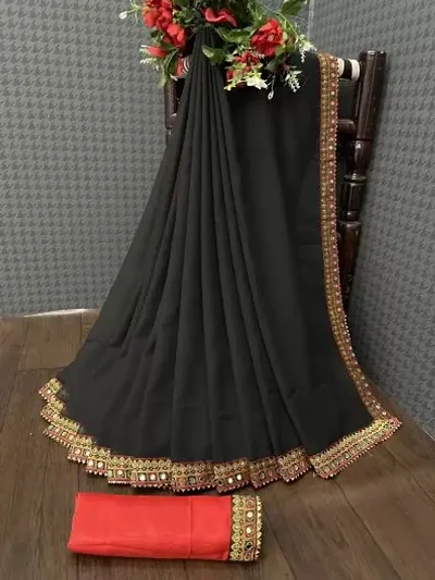 Hot Selling Georgette Saree with Blouse piece 