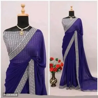 Stylish Fancy Designer Georgette Saree With Blouse Piece For Women-thumb0