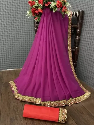 Alluring Georgette Saree with Blouse piece 