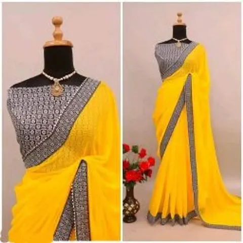 Stylish Fancy Designer Georgette Saree With Blouse Piece For Women