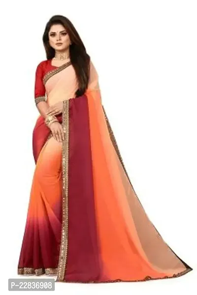 Stylish Fancy Designer Georgette Saree With Blouse Piece For Women-thumb0