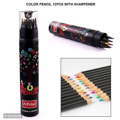 Arts Assorted Colored Pencils With Pencil Sharpner, Profressional Water-Soluble Drawing Pencils For Adults And Children Sketching, Painting And Writing Pack Of 12 Pcs