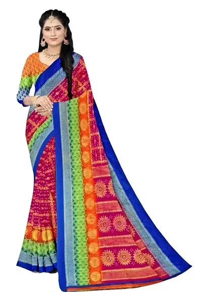 Stylish Fancy Designer Crepe Saree With Blouse Piece For Women