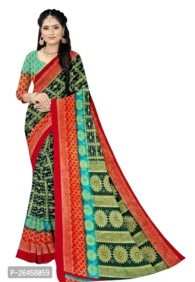 Stylish Silk Cotton Multicoloured Printed Saree with Blouse piece