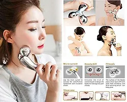 3D Manual Roller Massager Body Massager 360 Rotate Roller Face Body Massager Skin Lifting Wrinkle Remover  Facial Massage Relaxation  Skin Tightening Tool UniSex (Silver), Non Electric-thumb2