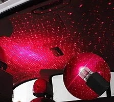 USB Decorative Star Night Projector Light for Car Universal Atmosphere Lamp For Party Decoration Home Bedroom Car Interior (Red)-thumb2