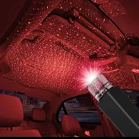 USB Decorative Star Night Projector Light for Car Universal Atmosphere Lamp For Party Decoration Home Bedroom Car Interior (Red)-thumb3