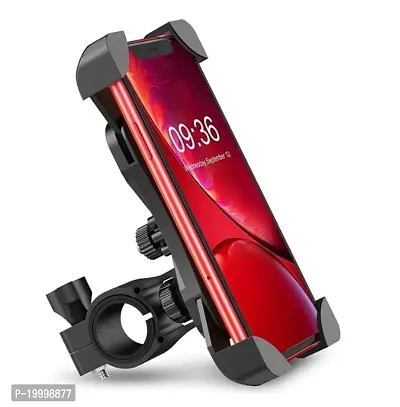 Bike Phone Mount Anti Shake and Stable Cradle Clamp with 360deg; Rotation Bicycle Phone Mount/Bike Accessories/Bike Phone Holder -Black, Plastic-thumb0