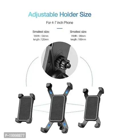 Bike Phone Mount Anti Shake and Stable Cradle Clamp with 360deg; Rotation Bicycle Phone Mount/Bike Accessories/Bike Phone Holder -Black, Plastic-thumb3