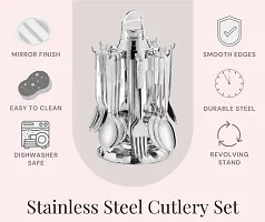 Classic Stainless Steel Cutlery Set With Stand Set Of 24-thumb1