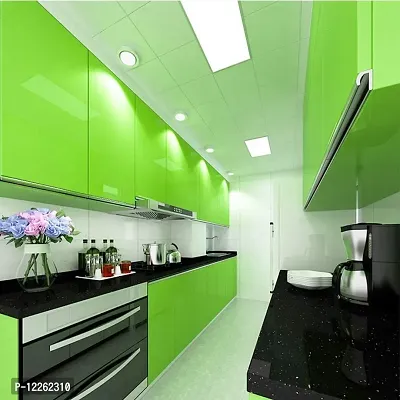 SUPERFAB? Green Glossy Contact Paper Waterproof Peel and Stick Wallpaper Roll Waterproof Countertop Contact Paper for Kitchen Cabinets Backsplash Furniture Desk Counter Size 24inch X 40inches-thumb3