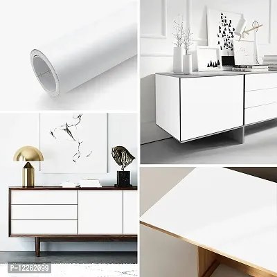 SUPERFAB? White Matte Contact Paper Waterproof Peel and Stick Wallpaper Roll Waterproof Countertop Contact Paper for Kitchen Cabinets Backsplash Furniture Desk Counter Size 24 inch X 54 inches-thumb0