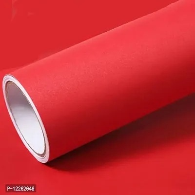 SUPERFAB? Red Matte Contact Paper Waterproof Peel and Stick Wallpaper Roll Waterproof Counter top Contact Paper for Kitchen Cabinets Back Splash Furniture Desk Counter Size 24 inch X 46 inches-thumb0