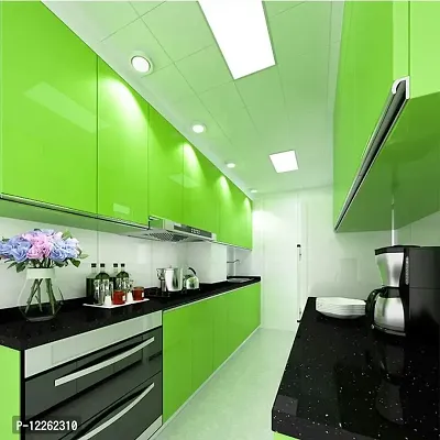 SUPERFAB? Green Glossy Contact Paper Waterproof Peel and Stick Wallpaper Roll Waterproof Countertop Contact Paper for Kitchen Cabinets Backsplash Furniture Desk Counter Size 24inch X 40inches-thumb2