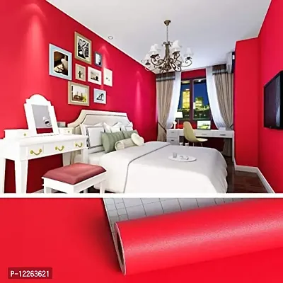 SUPERFAB? Red Matte Contact Paper Waterproof Peel and Stick Wallpaper Roll Waterproof Counter top Contact Paper for Kitchen Cabinets Back Splash Furniture Desk Counter Size 24 inch X 64 inches-thumb0