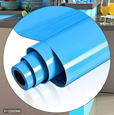 SUPERFAB? Sky Blue Contact Paper Waterproof Peel and Stick Wallpaper Roll Waterproof Countertop Contact Paper for Kitchen Cabinets Backsplash Furniture Desk Counter Size 24 inch X 56 inches