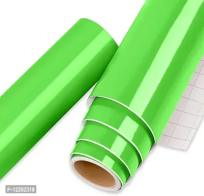 SUPERFAB? Green Glossy Contact Paper Waterproof Peel and Stick Wallpaper Roll Waterproof Countertop Contact Paper for Kitchen Cabinets Backsplash Furniture Desk Counter Size 24inch X 40inches