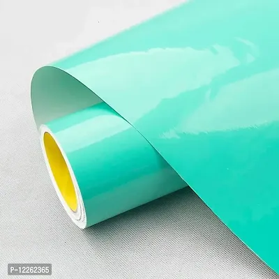 SUPERFAB? Tiffany Green Glossy Wallpaper Self Adhesive Waterproof Vinyl Air Release & Bubble Free for Bedroom Kitchen Furniture Decal Peel and Stick Size 24 Inch X 42 Inch (Tiffany Green Glossy)