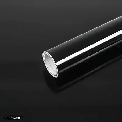 SUPERFAB? Black Glocy Contact Paper Waterproof Peel and Stick Wallpaper Roll Waterproof Countertop Contact Paper for Kitchen Cabinets Backsplash Furniture Desk Counter Size 24 inch X 68 inches-thumb2