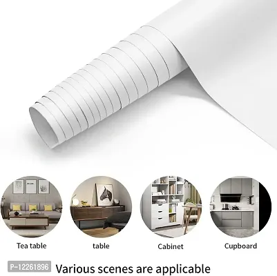 SUPERFAB? White Matte Contact Paper Waterproof Peel and Stick Wallpaper Roll Waterproof Countertop Contact Paper for Kitchen Cabinets Backsplash Furniture Desk Counter Size 24 inch X 66 inches-thumb5