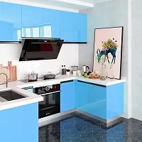 SUPERFAB? Sky Blue Contact Paper Waterproof Peel and Stick Wallpaper Roll Waterproof Countertop Contact Paper for Kitchen Cabinets Backsplash Furniture Desk Counter Size 24 inch X 56 inches-thumb4