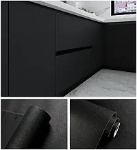 SUPERFAB? Black Matte Contact Paper Waterproof Peel and Stick Wallpaper Roll Waterproof Countertop Contact Paper for Kitchen Cabinets Backsplash Furniture Desk Counter Size 24 inch X 54 inches-thumb1