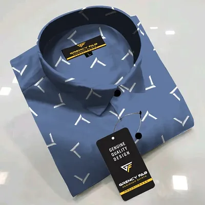 Classic Cotton Blend Printed Casual Shirts for Men