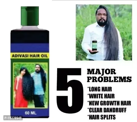 Adivasi Ayurvedic Herbal Hair Oil for Women and Men for Shiny Long Hair - Dandruff Control - Hair Loss Control - Long Hair - Hair Regrowth Hair Oil ( 100 % Ayurvedic) New hair oil pack 1-thumb0