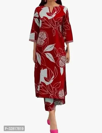 Elegant Maroon Cotton Blend Self Pattern A-Line Kurta Bottom Set For Women-thumb0