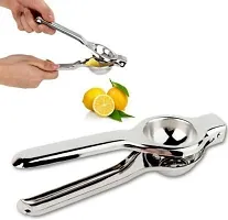 New Trend Steel Hand Juicer 2 In 1 Lemon Squeezer Stainless Steel Hand Juicer (Silver)-thumb1