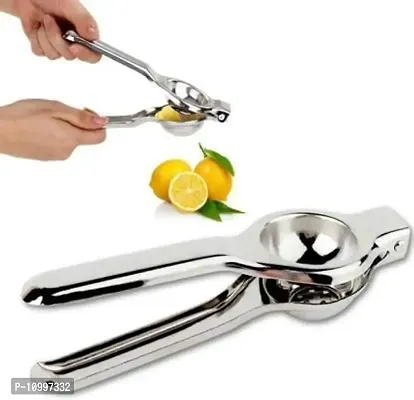 New Trend Steel Hand Juicer 2 In 1 Lemon Squeezer Stainless Steel Hand Juicer (Silver)-thumb2