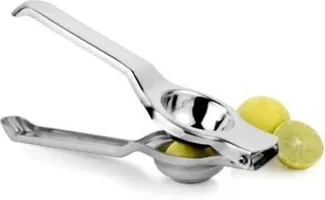 New Trend Steel Hand Juicer 2 In 1 Lemon Squeezer Stainless Steel Hand Juicer (Silver)-thumb3