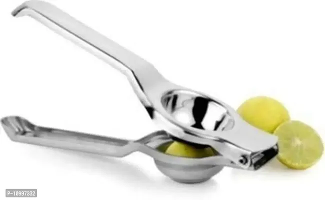 New Trend Steel Hand Juicer 2 In 1 Lemon Squeezer Stainless Steel Hand Juicer (Silver)-thumb4