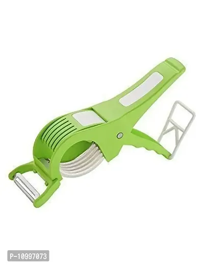 New Trend Multipurpose Plastic Vegetable Cutter, Slicer and Greater(Green/Plastic)