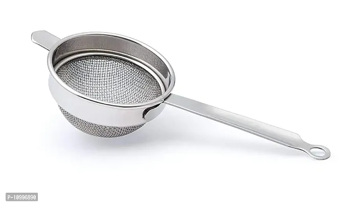 New Trend Stainless Steel Tea Strainer Chalni Double Mesh Last Long Set of 3 Pcs (8,9,10 cm) Code-003-thumb4