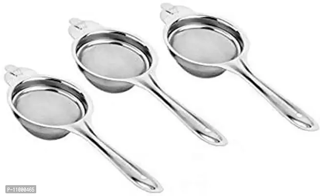 Skygold Set of 3 Stainless Steel Tea Strainer Chalni Sizes Lasts Long (7, 8, 10 cm)-thumb0