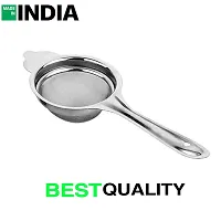 New Trend Super Pack of Stainless Steel Tea Strainer Chai Channi,Silver - 8 Inch (Pack of 4)-thumb2