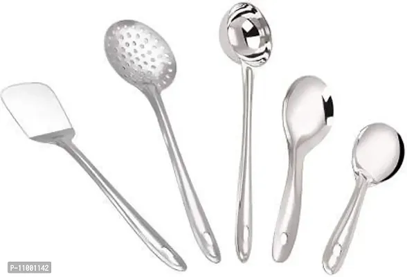 New Trend Serving and Cooking Spoons Stainless Steel Steel Kitchen Tool Set (Steel)