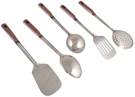 New Trend Stainless Steel American Kitchen Tool Set of 5 Kitchen Cooking & Serving Spoons-thumb2