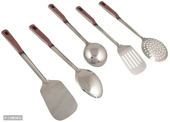 New Trend Stainless Steel American Kitchen Tool Set of 5 Kitchen Cooking & Serving Spoons-thumb3