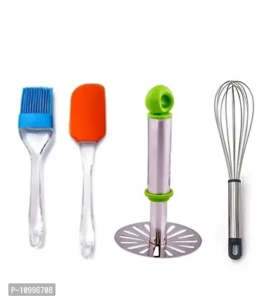 New Trend Silicone Non-Stick Spatula & Pasty Brush for Cooking, Baking, Cake (Multicolor)-thumb0