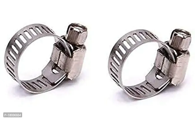 New Trend Stainless Steel Gas Pipe clamp Adjustable Gas Pipe Hose Pipe Clamps 2pcs Pack (Safety Clips)